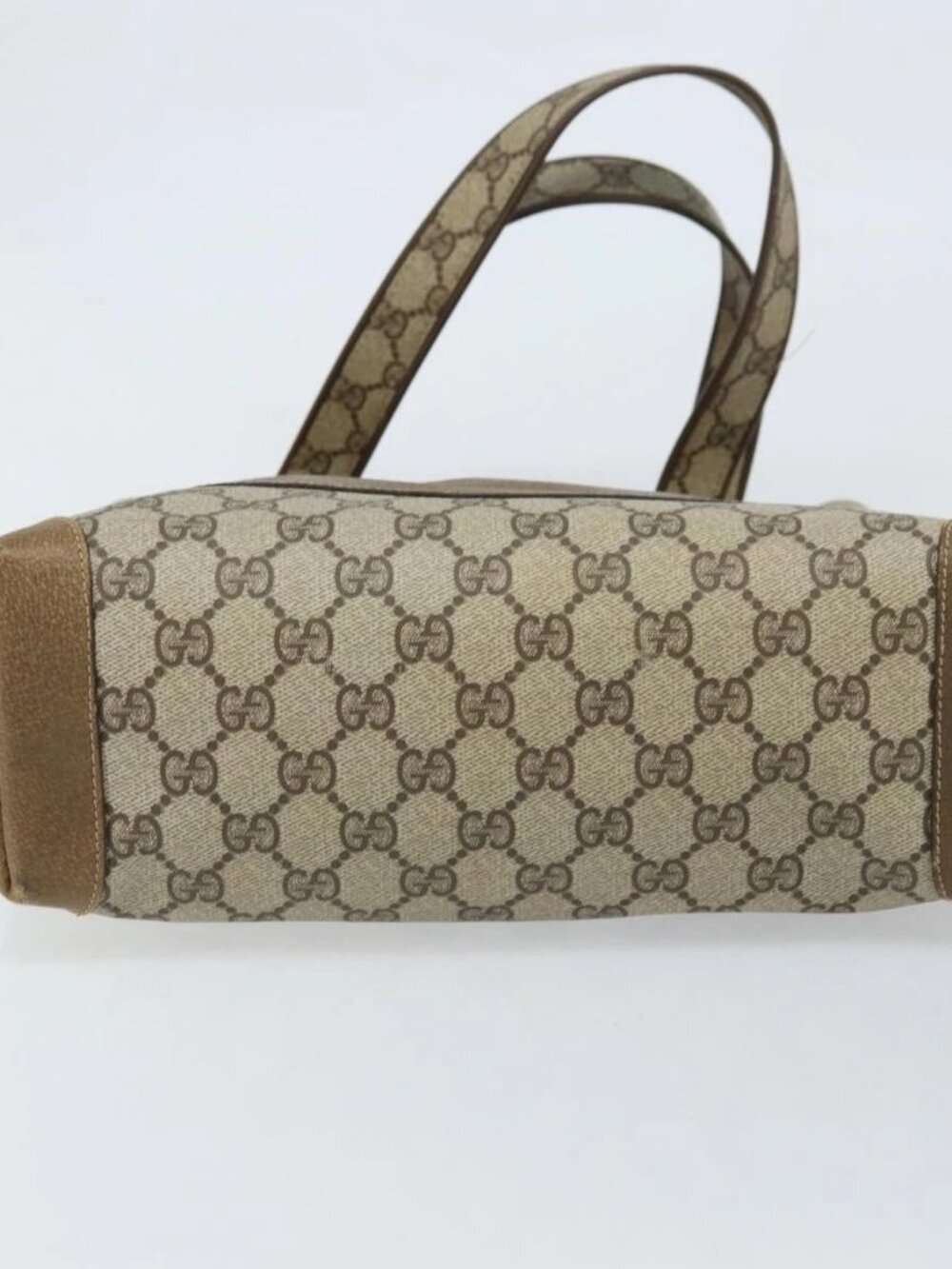 GUCCI GG Supreme Tote Bag PVC Beige Gold Auth gh1804 - Picture 9 of 15